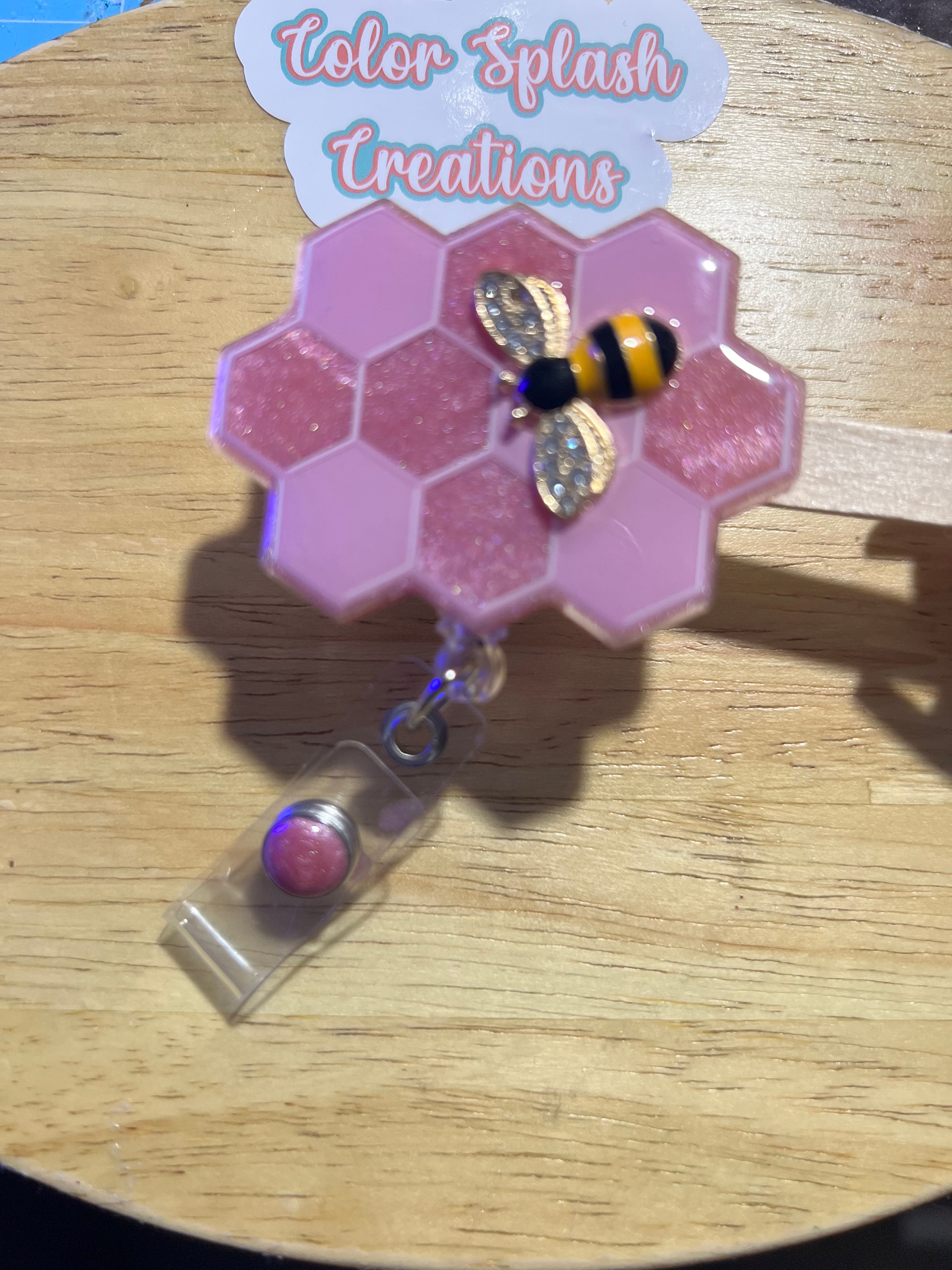 Pink Honeycomb Badge Reel – COLOR SPLASH CREATIONS