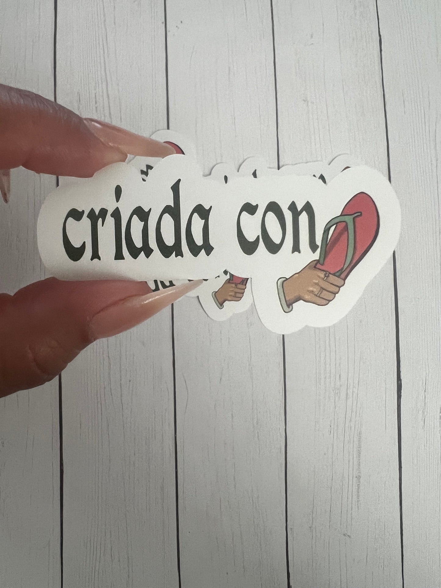Críada con la chancla Sticker Decorative Sticker