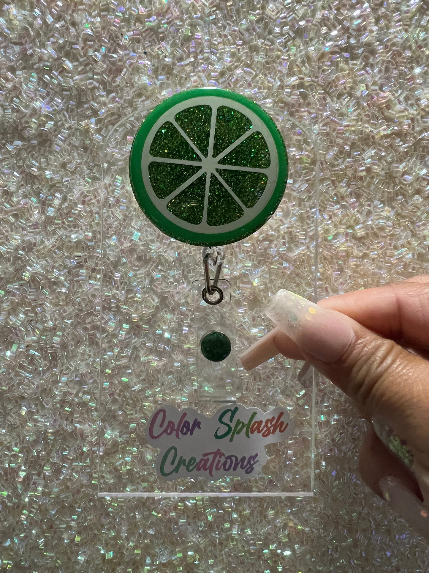 Lime slice Badge Acrylic Epoxy Badge