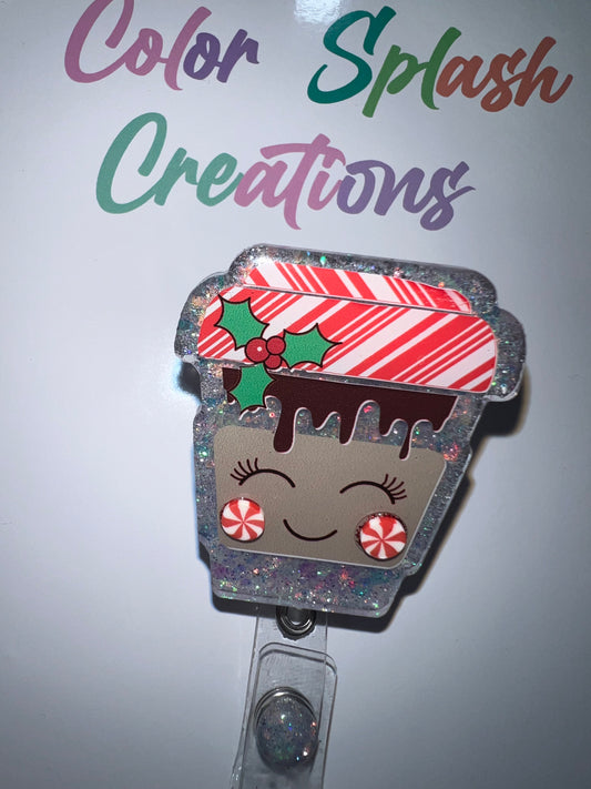 Peppermint Coffee Cup Badge Reel