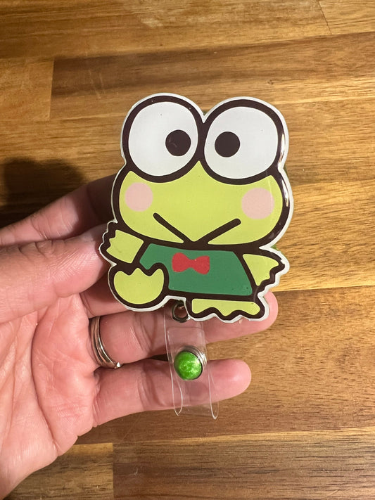Froggy badge reel Badge Handmade Acrylic Epoxy Badge