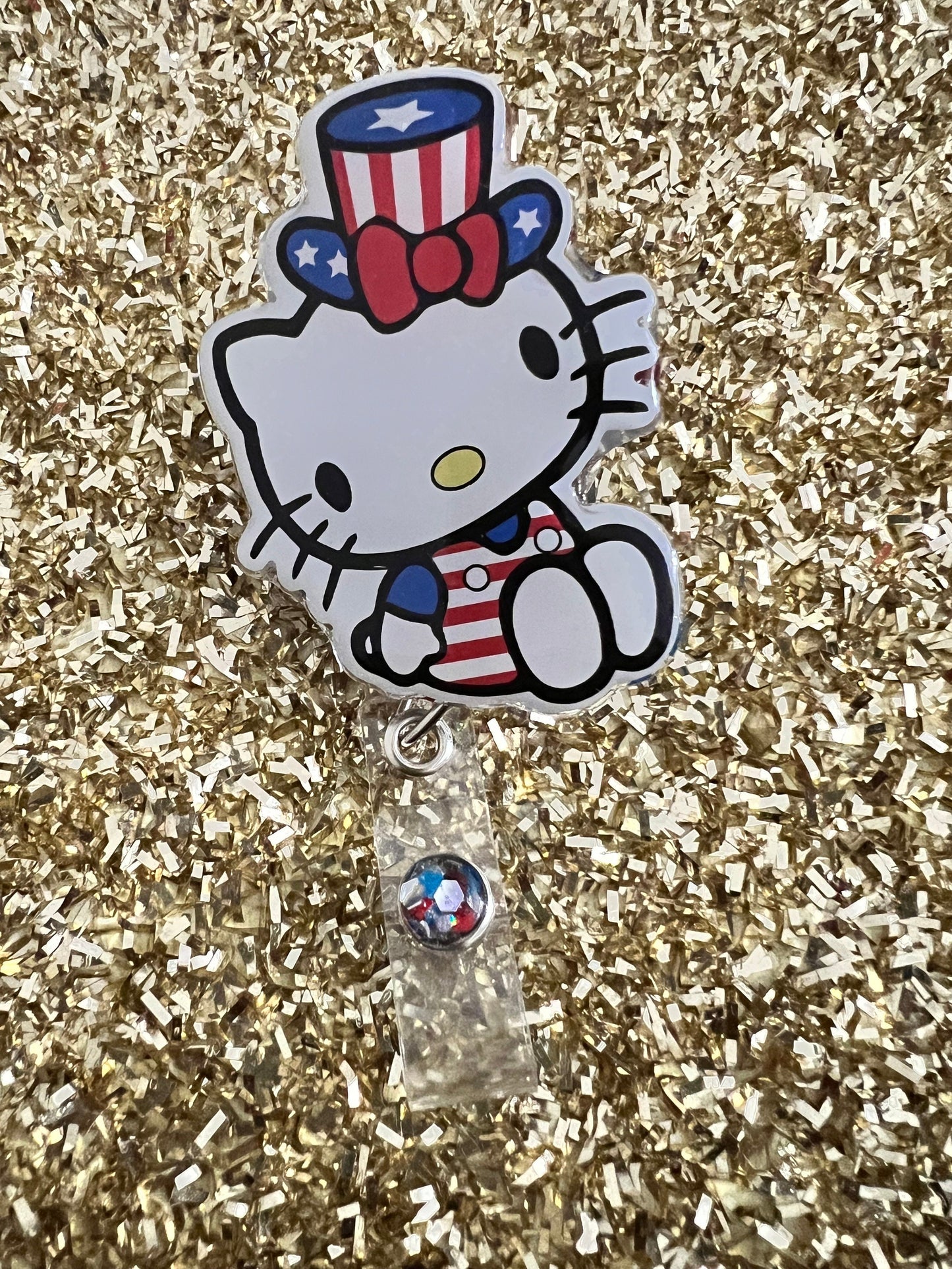 Patriotic kitty Badge Acrylic Epoxy Badge