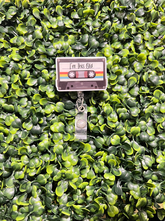 Cassette  Acrylic Epoxy Badge Vintage Badge Reels