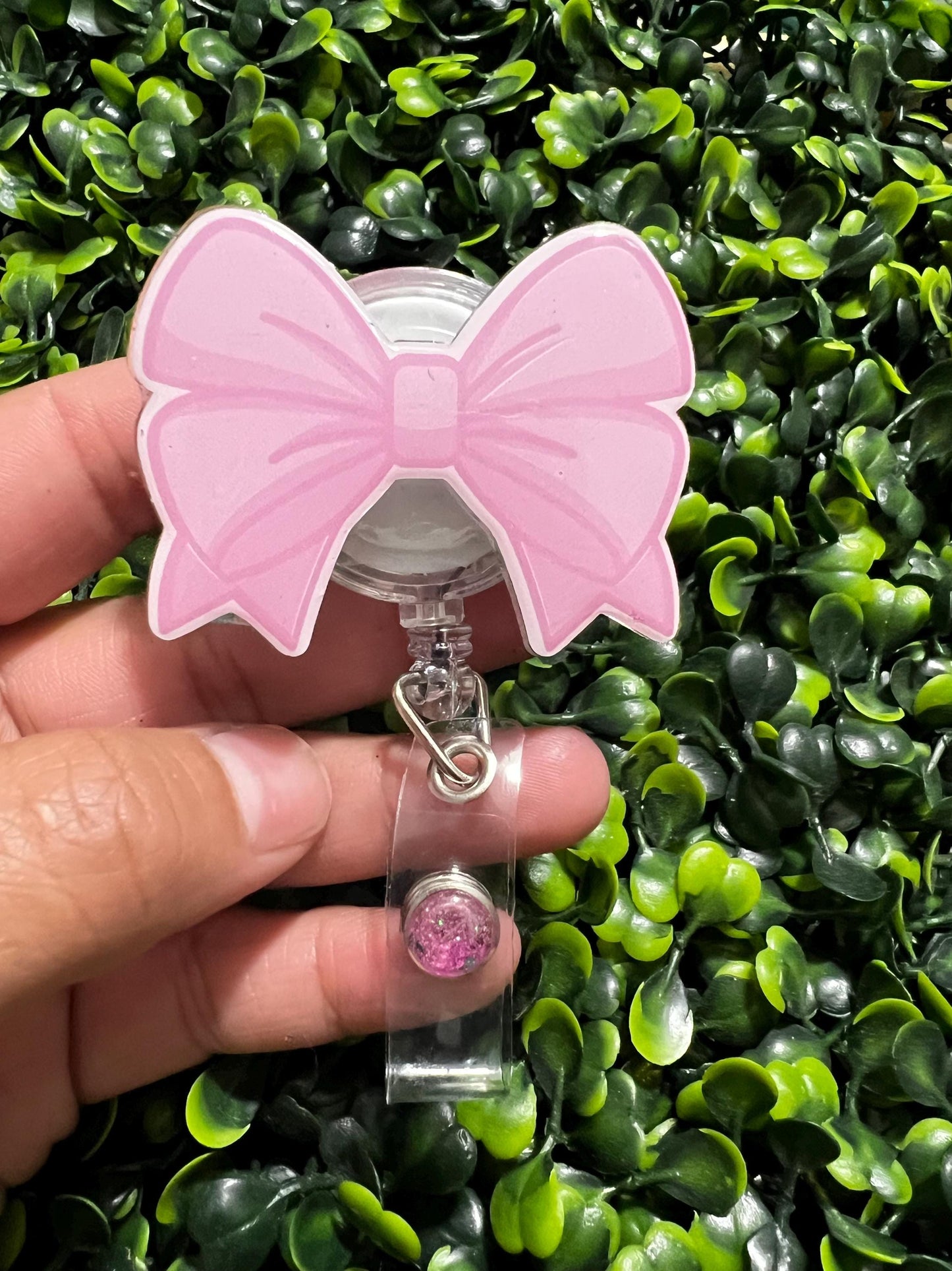 Coquette bow Badge Handmade Acrylic Epoxy Badge